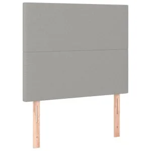 Tăblii de pat, 2 buc, gri deschis, 90x5x78/88 cm, textil