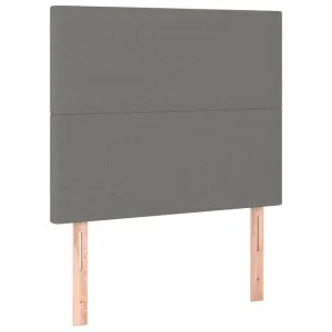 Tăblii de pat, 2 buc, gri închis, 100x5x78/88 cm, textil