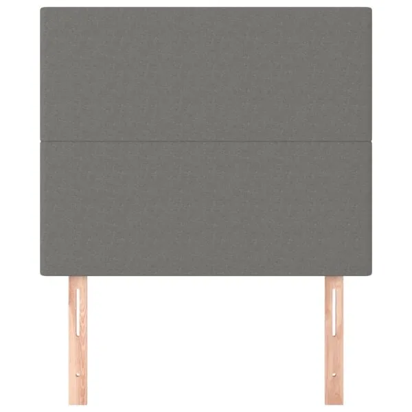 Tăblii de pat, 2 buc, gri închis, 100x5x78/88 cm, textil