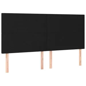 Tăblii de pat, 4 buc, negru, 80x5x78/88 cm, textil