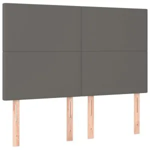 Tăblii de pat, 4 buc, gri, 72x5x78/88 cm, piele ecologică