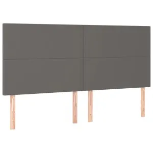 Tăblii de pat, 4 buc, gri, 80x5x78/88 cm, piele ecologică