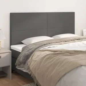 Tăblii de pat, 4 buc, gri, 80x5x78/88 cm, piele ecologică