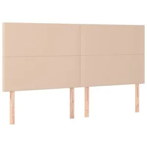 Tăblii de pat 4 buc, cappuccino 90x5x78/88 cm piele ecologică
