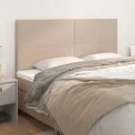 Tăblii de pat 4 buc, cappuccino 100x5x78/88 cm piele ecologică