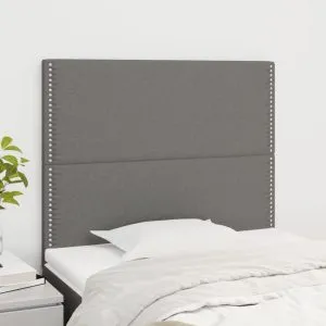 Tăblii de pat, 2 buc, gri închis, 80x5x78/88 cm, textil