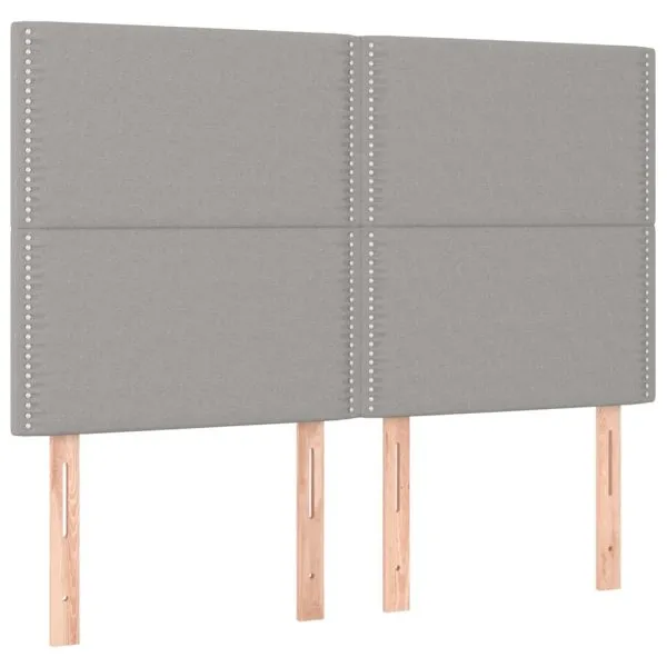 Tăblii de pat, 4 buc, gri deschis, 72x5x78/88 cm, textil