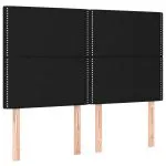 Tăblii de pat, 4 buc, negru, 72x5x78/88 cm, textil