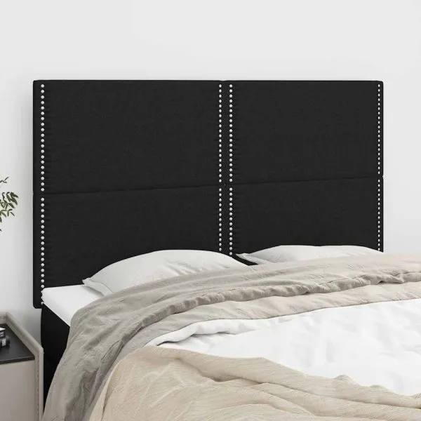 Tăblii de pat, 4 buc, negru, 72x5x78/88 cm, textil