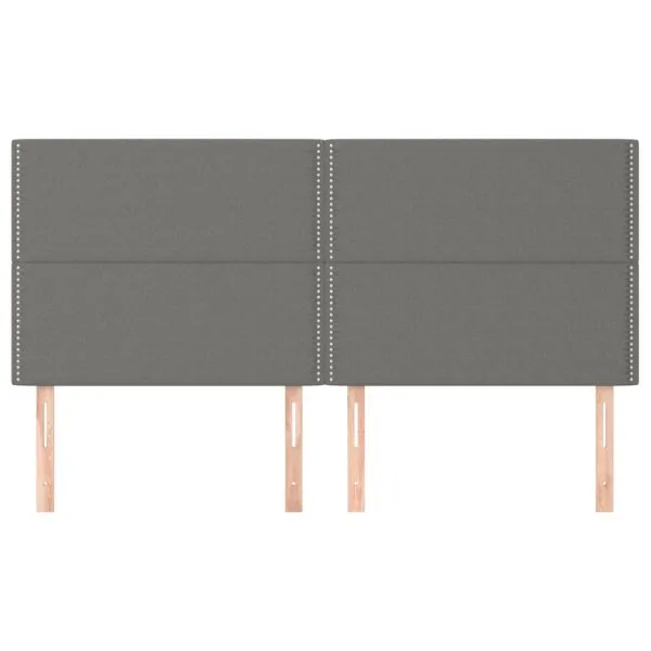 Tăblii de pat, 4 buc, gri închis, 80x5x78/88 cm, textil