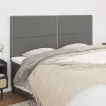 Tăblii de pat, 4 buc, gri închis, 80x5x78/88 cm, textil