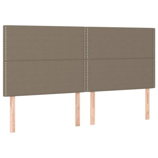 Tăblii de pat, 4 buc, gri taupe, 80x5x78/88 cm, textil
