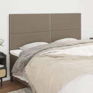 Tăblii de pat, 4 buc, gri taupe, 80x5x78/88 cm, textil