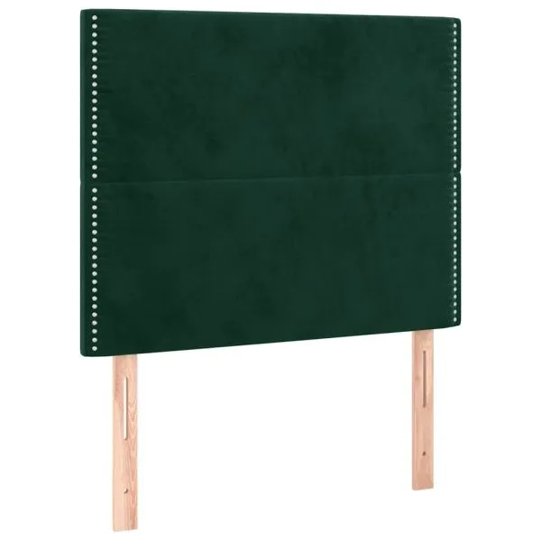 Tăblii de pat, 2 buc, verde închis, 100x5x78/88 cm, catifea