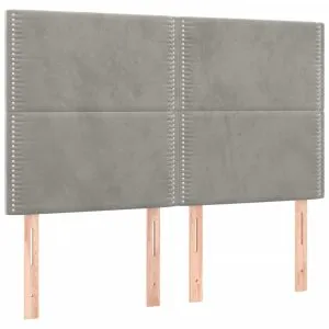 Tăblii de pat, 4 buc, gri deschis, 72x5x78/88 cm, catifea