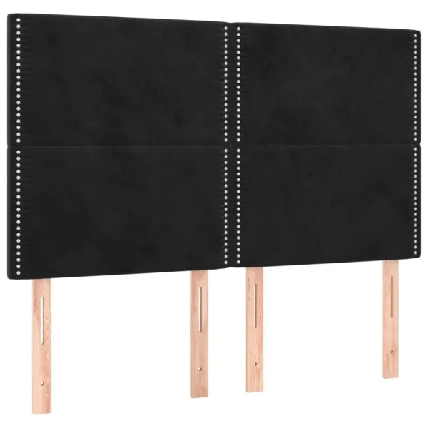 Tăblii de pat, 4 buc, negru, 72x5x78/88 cm, catifea
