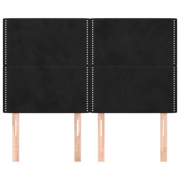 Tăblii de pat, 4 buc, negru, 72x5x78/88 cm, catifea