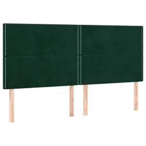Tăblii de pat, 4 buc, verde închis, 80x5x78/88 cm, catifea