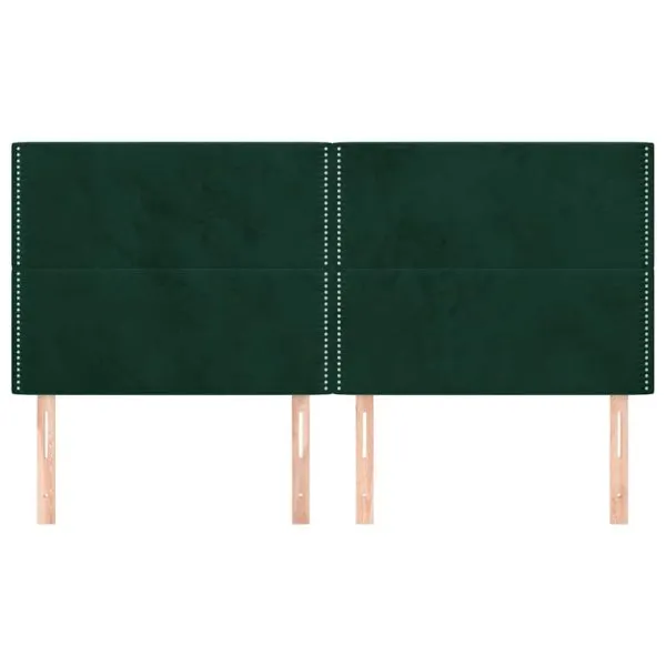 Tăblii de pat, 4 buc, verde închis, 80x5x78/88 cm, catifea