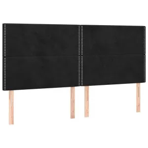 Tăblii de pat, 4 buc, negru, 90x5x78/88 cm, catifea