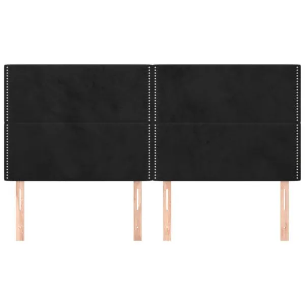 Tăblii de pat, 4 buc, negru, 90x5x78/88 cm, catifea