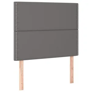 Tăblii de pat, 2 buc, gri, 80x5x78/88 cm, piele ecologică