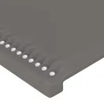 Tăblii de pat, 2 buc, gri, 80x5x78/88 cm, piele ecologică