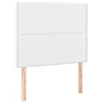 Tăblii de pat, 2 buc, alb, 100x5x78/88 cm, piele ecologică