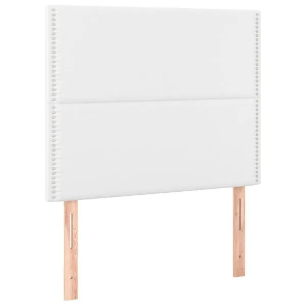 Tăblii de pat, 2 buc, alb, 100x5x78/88 cm, piele ecologică