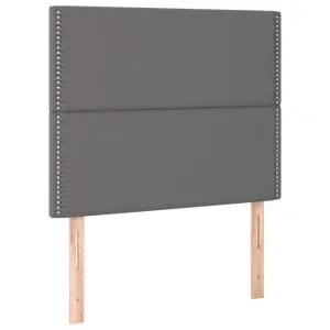 Tăblii de pat, 2 buc, gri, 100x5x78/88 cm, piele ecologică