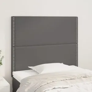 Tăblii de pat, 2 buc, gri, 100x5x78/88 cm, piele ecologică
