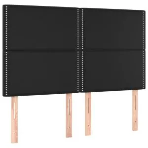 Tăblii de pat, 4 buc, negru, 72x5x78/88 cm, piele ecologică