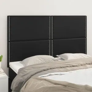 Tăblii de pat, 4 buc, negru, 72x5x78/88 cm, piele ecologică