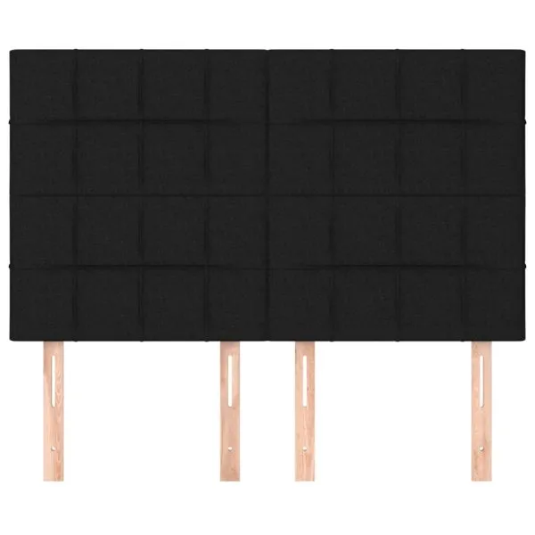 Tăblii de pat, 4 buc, negru, 72x5x78/88 cm, textil