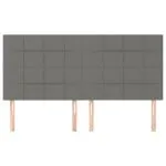 Tăblii de pat, 4 buc, gri închis, 90x5x78/88 cm, textil