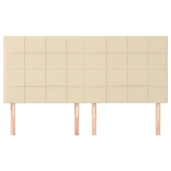 Tăblii de pat, 4 buc, crem, 90x5x78/88 cm, textil