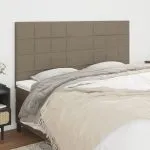 Tăblii de pat, 4 buc, gri taupe, 100x5x78/88 cm, textil