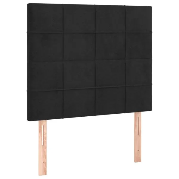 Tăblii de pat, 2 buc, negru, 80x5x78/88 cm, catifea