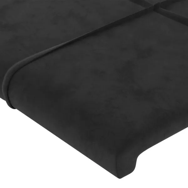 Tăblii de pat, 2 buc, negru, 90x5x78/88 cm, catifea