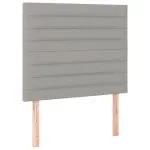 Tăblii de pat, 2 buc, gri deschis, 100x5x78/88 cm, textil