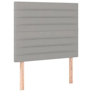 Tăblii de pat, 2 buc, gri deschis, 100x5x78/88 cm, textil