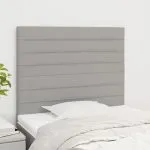 Tăblii de pat, 2 buc, gri deschis, 100x5x78/88 cm, textil