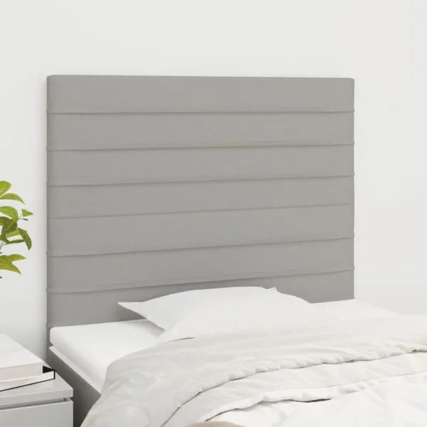 Tăblii de pat, 2 buc, gri deschis, 100x5x78/88 cm, textil