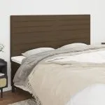 Tăblii de pat, 4 buc, maro închis, 80x5x78/88 cm, textil
