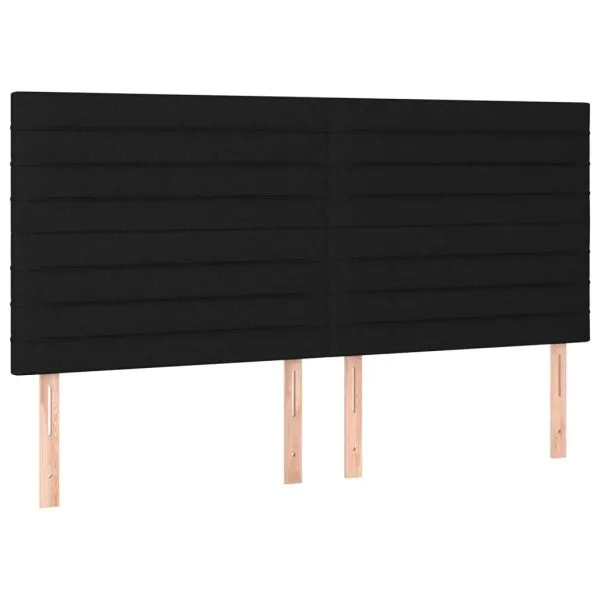 Tăblii de pat, 4 buc, negru, 90x5x78/88 cm, textil