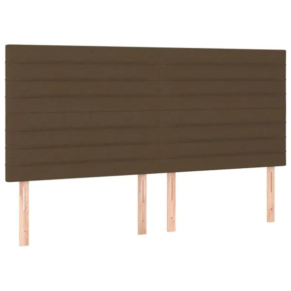 Tăblii de pat, 4 buc, maro închis, 100x5x78/88 cm, textil