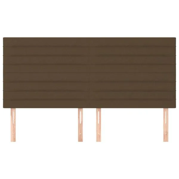 Tăblii de pat, 4 buc, maro închis, 100x5x78/88 cm, textil