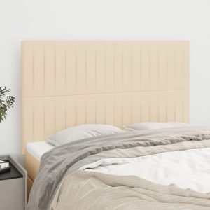 Tăblii de pat, 4 buc, crem, 72x5x78/88 cm, textil