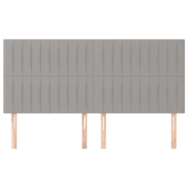 Tăblii de pat, 4 buc, gri deschis, 90x5x78/88 cm, textil