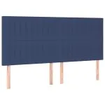 Tăblii de pat, 4 buc, albastru, 90x5x78/88 cm, textil